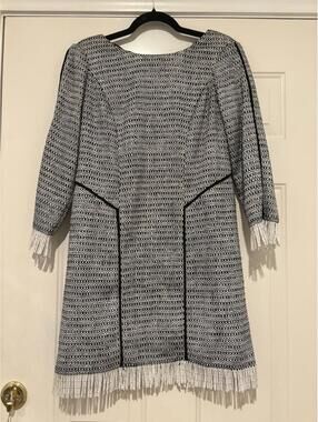 Sam Edelman Tweed Scoop Neck Back Keyhole Zip Up Mini Dress sz S 1457 new w/ tag